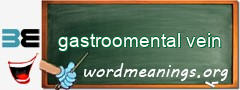 WordMeaning blackboard for gastroomental vein